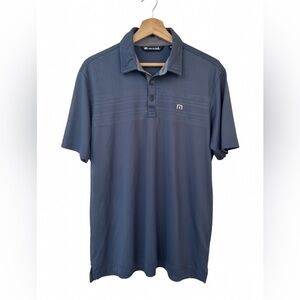 Travis Mathew Monterey chest stripe Navy Polo Shirt Size Large